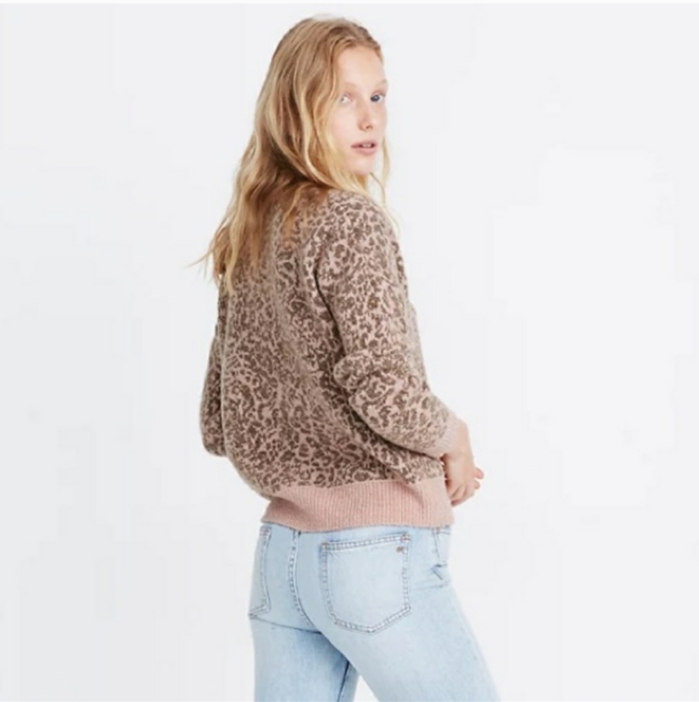 MADEWELL - Leopard Print Crew Neck Searter